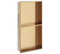 vidaXL Hornacina Ducha Acero Inoxidable Dorado Cepillado 32x62x9 cm, hornacina de baño, hornacina en el baño, hornacina de Ducha de Acero Inoxidable