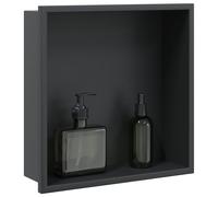 vidaXL Hornacina ducha acero inoxidable negro mate 32x32x9 cm