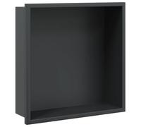 vidaXL Hornacina Ducha Acero Inoxidable Negro Mate 32x32x9 cm, hornacina de baño, hornacina en el baño, hornacina de Ducha de Acero Inoxidable