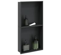 vidaXL Hornacina ducha acero inoxidable negro mate 32x62x9 cm
