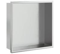 vidaXL Hornacina Ducha Acero Inoxidable Plateado Cepillado 32x32x9 cm, hornacina de baño, hornacina en el baño, hornacina de Ducha de Acero Inoxidable