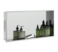 vidaXL Hornacina ducha acero inoxidable plateado cepillado 62x32x9 cm