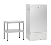 vidaXL Horno ahumador de barbacoa con mesa acero galvanizado