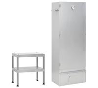 vidaXL Horno ahumador de barbacoa con mesa acero galvanizado ahumador Dimensiones 44.5 x 29 x 83 cm, 44.5 x 29 x 110 cm