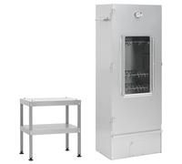 vidaXL Horno ahumador de barbacoa con mesa acero galvanizado 44.5x29x83/110 cm