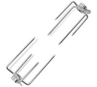 vidaXL Horquilla para espetón de asado/barbacoa acero 2 uds