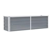 vidaXL Arriate de jardín de acero galvanizado gris 160x40x45 cm