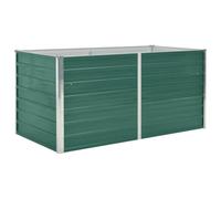 vidaXL Huerto Elevado de Acero Galvanizado 160x80x77 cm, Verde, Borde de Seguridad Plegable, Jardinera para Flores y Vegetales, DIY, Balcón, Patio o Jardín