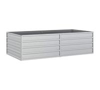 vidaXL Huerto Elevado de Acero Galvanizado, Plata, 160x80x45 cm, Macetero para Patio, Terraza y Balcón, Caja para Flores y Verduras, Huerto DIY