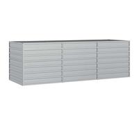 vidaXL Huerto Elevado de Acero Galvanizado, Plata, 240x80x77 cm, Macetero para Patio, Terraza y Jardín, Caja para Flores y Verduras, Huerto DIY, Maceta de Jardín