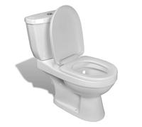 vidaXL Inodoro con Cisterna Set Completo + Asiento WC Pared Cerámica Recr Color Negro, Blanco, y mas