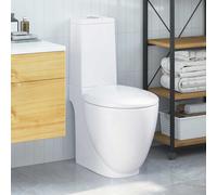 vidaXL Inodoro de Suelo con Cisterna de Cerámica Váter WC Retrete Baño Color Blanco, Negro, y mas
