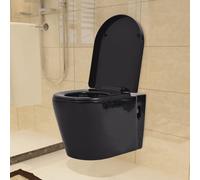 vidaXL Inodoro de Montaje en la Pared de Cerámica Cierre Suave Váter WC Color Blanco, Negro, y mas