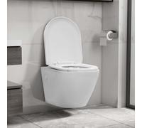vidaXL Inodoro de Pared sin Bordes de Cerámica Suspendido Váter Baño Color Blanco, Negro, y mas