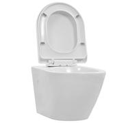 vidaXL Inodoro de Pared sin Bordes de Cerámica Suspendido Váter Baño Color Blanco, Negro, y mas
