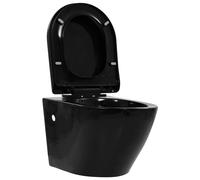 vidaXL Inodoro de Pared sin Bordes de Cerámica Suspendido Váter Baño Color Blanco, Negro, y mas
