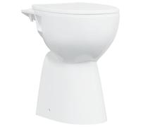 vidaXL Inodoro sin borde, 7 cm altura extra, cierre suave, cerámica blanca