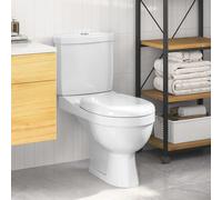 vidaXL Inodoro con Cisterna Set Completo + Asiento WC Pared Cerámica Recr Color Negro, Blanco, y mas