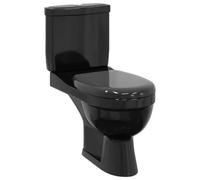 vidaXL Inodoro WC de suelo con cisterna 1 pieza cerámico Negro