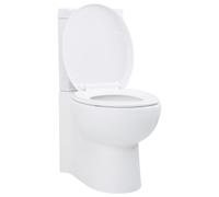 vidaXL Inodoro WC Váter de baño Cierre suave Doble cisterna Cerámica Blanco