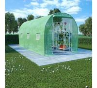 vidaXL Invernadero con Cimientos de Acero Caseta Jardín Terraza Plantas Dimensiones 300x150x200 cm (4, 5 m²), 343x200x200 cm (6 y mas