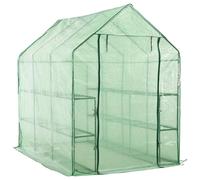 vidaXL Invernadero accesible con 12 estantes acero 143x214x196 cm