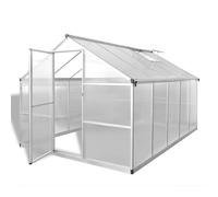 vidaXL Invernadero Caseta Jardin Terraza Cultivo de Plantas de Aluminio Dimensiones 242 x 190 x 195 cm (4.6 m²), 242 x 250 x 195 cm (6.05 m²), 302 x 250 x 195 cm (7.55 m²)