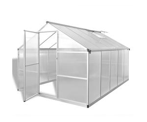 vidaXL Invernadero Caseta Jardin Terraza Cultivo de Plantas de Aluminio Dimensiones 242 x 190 x 195 cm (4.6 m²), 242 x 250 x 195 cm (6.05 m²), 302 x 250 x 195 cm (7.55 m²)
