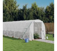 vidaXL Invernadero con estructura de acero blanco 48 m² 24x2x2 m
