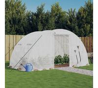 vidaXL Invernadero con estructura de acero blanco Multitalles 4 x 2 x 2 m