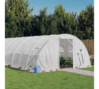 vidaXL Invernadero con estructura de acero blanco 88 m² 22x4x2 m