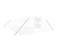 vidaXL Invernadero con estructura de acero – Túnel con ventanas y puerta Blanco 32 m² (8x4x2 m)