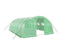 vidaXL Invernadero con Estructura de Acero, Invernáculo con Ventanas Puerta, Túnel de Cultivo, Vivero para Plantas, Verde 24 m² 6x4x2 m