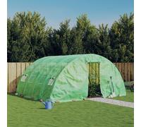 vidaXL Invernadero con estructura de acero 20 m² (5x4x2,3 m) verde con puerta y ventanas