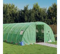 vidaXL Invernadero con estructura de acero verde 32 m² 8x4x2 m