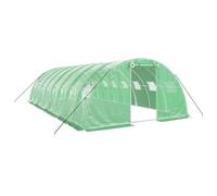 vidaXL Invernadero con estructura de acero 32 m² (8×4×2 m) con ventanas y puerta verde