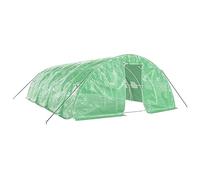 vidaXL Invernadero con estructura de acero con puerta y ventanas 40 m² 8x5x2,3 m Verde