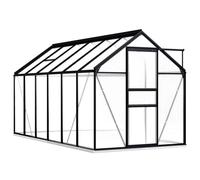 vidaXL Invernadero con Estructura de Aluminio Gris Antracita Caseta Dimensiones 190x70x202 cm (1, 33 m²), 190x130x202 cm (2 y mas