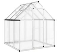 vidaXL Invernadero con marco base aluminio 169x169x195 cm Multicolor Plateado