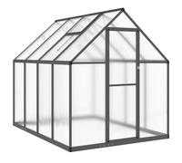 vidaXL Invernadero con marco base aluminio 224x169x195 cm Multicolor Antracita
