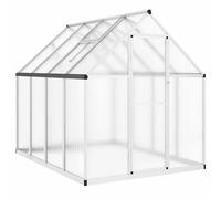 vidaXL Invernadero con marco base aluminio plateado 224x169x195 cm