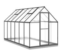 vidaXL Invernadero con marco base aluminio antracita 334x169x202 cm