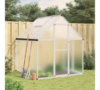 vidaXL Invernadero con marco base aluminio 169x169x195 cm Multicolor Plateado