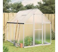 vidaXL Invernadero con marco base aluminio plateado 224x169x195 cm
