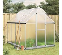 vidaXL Invernadero con marco base aluminio plateado 224x169x202 cm