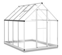 vidaXL Invernadero con marco base aluminio plateado 224x169x202 cm