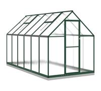 vidaXL Invernadero de policarbonato 334x169x202 cm con marco base de aluminio verde