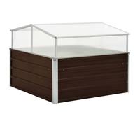 vidaXL Invernadero de acero galvanizado marrón 100x100x85 cm