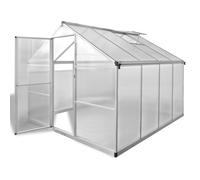 vidaXL Invernadero de aluminio reforzado con estructura base 6,05 m²