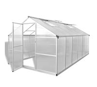 vidaXL Invernadero de aluminio reforzado con estructura base 9,025 m²